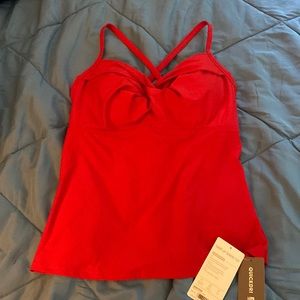 Athleta red tankini top